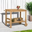 OUTSUNNY - Desserte de jardin - desserte pour plancha - étagère, 3 porte-bouteilles, 2 roues, poignée - bois sapin pré-huilé - vignette
