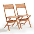 OVIALA - Lot de 2 chaises pliantes en bois d'eucalyptus - Sete - vignette