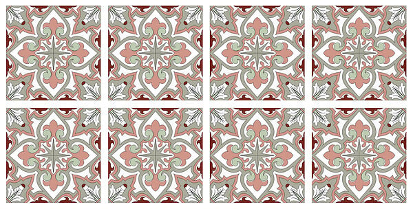 VINYL WAY - Lot de 8 carreaux adhésifs 20x20 cm- ROSE - 47932 - large