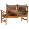 VIDAXL - vidaXL Banc de jardin avec coussins 119 cm Bois solide d'acacia - vignette