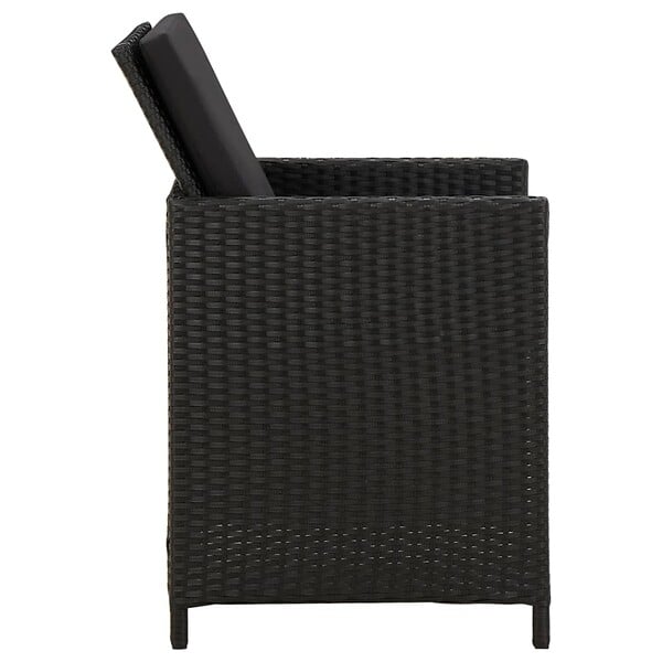 VIDAXL - vidaXL Chaises de jardin avec coussins lot de 4 Résine tressée Noir - large