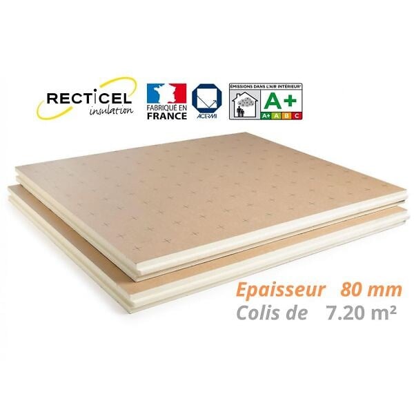 RECTICEL - Dalle PU plancher chauffant Epaisseur 48 mm 1200x1000 R2.20 Paquet de 12 m² (10 dalles) - large