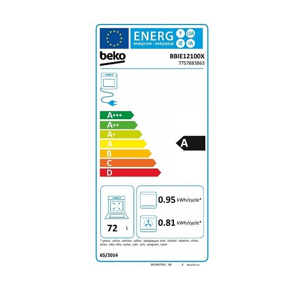 BEKO - four intégrable multifonction 72l 60cm manuel - BBIE12100X - large
