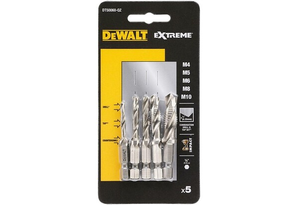 DEWALT - Pack de 5 forêts à tarauder DEWALT DT50060-QZ (M4, M5, M6, M8, M10) - large