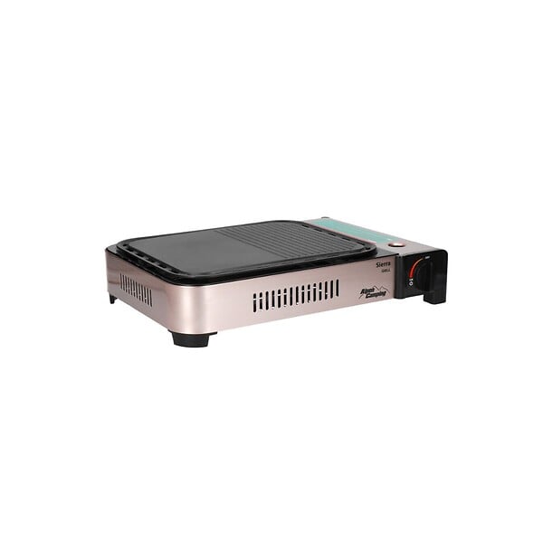 ALPENTECH - Plancha à gaz Barbecue grill 2100W Cuisson 30 x 24cm Piezo + 4 cartouches gaz + Mallette ALPEN - large