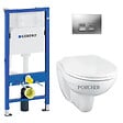 GEBERIT - Geberit Pack bâti support DuofixBasic + WC suspendu sans bride + plaque Geberit DELTA50 chrome mat (PorcherGeb2) - vignette