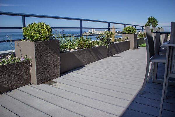 SYLWAY - Lame terrasse bois composite, H.16,5 x L.300 cm, gris anthracite, SYLWAY - large