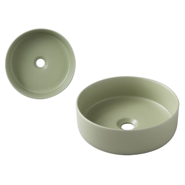 GODART - Vasque à poser ø37cm - Vert mat - Rebords fins - Andria - large