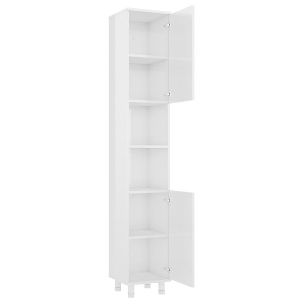 VIDAXL - vidaXL Armoire de salle de bain Blanc brillant Bois d'ingénierie - large