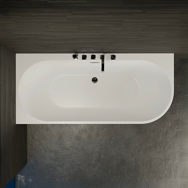 SPALINA - Baignoire Ilot Capri 170 gauche blanche + robinetterie chromée 170 x76 x58 cm, by SPALINA - large