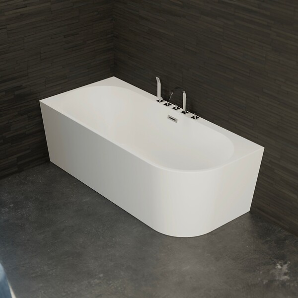 SPALINA - Baignoire Ilot Capri 170 gauche blanche + robinetterie chromée 170 x76 x58 cm, by SPALINA - large