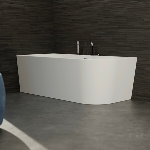 SPALINA - Baignoire Ilot Capri 170 gauche blanche + robinetterie chromée 170 x76 x58 cm, by SPALINA - large