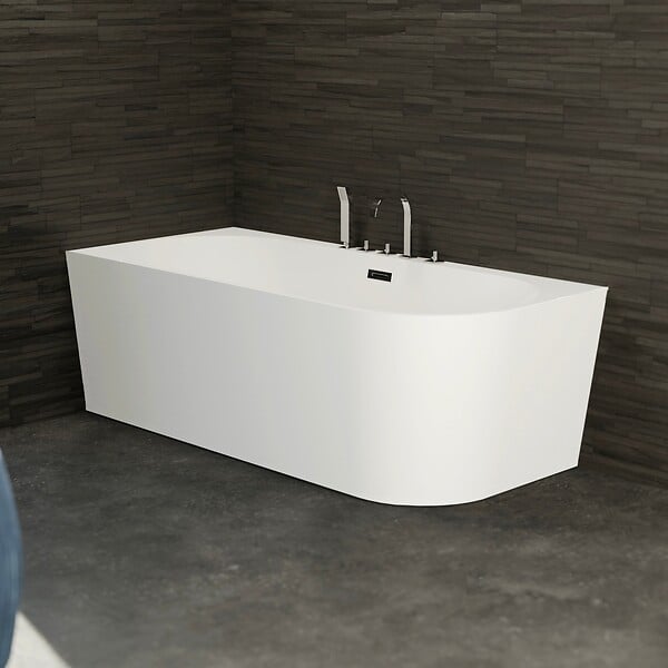 SPALINA - Baignoire Ilot Capri 170 gauche blanche + robinetterie chromée 170 x76 x58 cm, by SPALINA - large