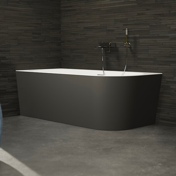 SPALINA - Baignoire Ilot Capri 160 gauche noire 160 x76 x58 cm, by SPALINA - large