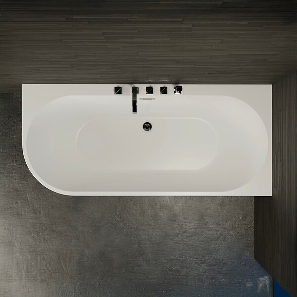 SPALINA - Baignoire Ilot Capri 170 droite blanche + robinetterie chromée 170 x76 x58 cm, by SPALINA - large