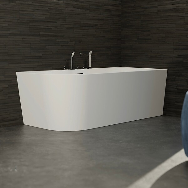 SPALINA - Baignoire Ilot Capri 170 droite blanche + robinetterie chromée 170 x76 x58 cm, by SPALINA - large