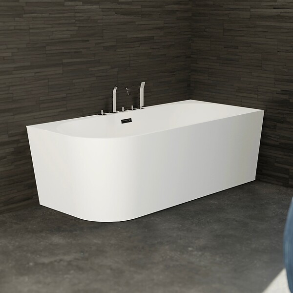 SPALINA - Baignoire Ilot Capri 170 droite blanche + robinetterie chromée 170 x76 x58 cm, by SPALINA - large