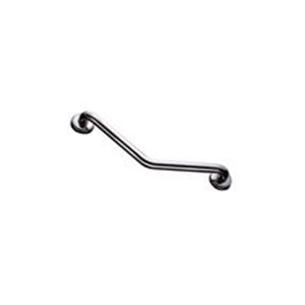 AKW - Barre d'appui coudée 135° verticale ou horizontale en inox poli - 3 points de fixation - 400x400 mm - large