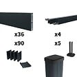 DECKLINEA - Kit Clôture Aluminium Ajourée sur Muret OLINDA Anthracite 7,38x1,2m - Lames ajourées 21x45x1780 mm - Brise Vue - Palissade - vignette