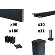 DECKLINEA - Kit Clôture Aluminium Ajourée sur Muret OLINDA Anthracite 18,33x1,2m - Lames ajourées 21x45x1780 mm - Brise Vue - Palissade - vignette