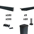 DECKLINEA - Kit Clôture Aluminium Ajourée sur Muret OLINDA Anthracite 16,5x1,2m - Lames ajourées 21x45x1780 mm - Brise Vue - Palissade - vignette