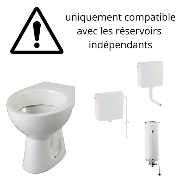 GODART - Cuvette WC à alimentation indépendante sortie verticale Atlas - large