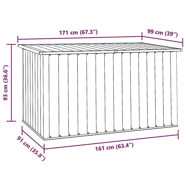 VIDAXL - vidaXL Boîte de rangement de jardin Anthracite 171x99x93 cm - large