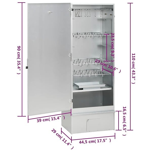 VIDAXL - vidaXL Fumoir pour four à barbecue avec copeaux de bois 44,5x29x110 cm - large