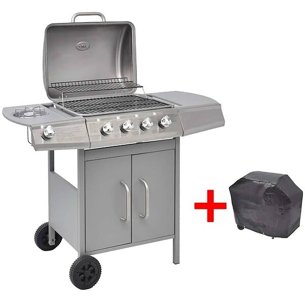 VIDAXL - vidaXL Barbecue à gaz 4 + 1 zone de cuisson Argenté - large