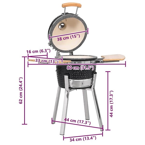 VIDAXL - Kamado Barbecue à fumoir Céramique 81 cm - large