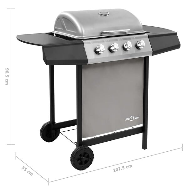 VIDAXL - vidaXL Barbecue gril à gaz avec 4 brûleurs Noir et argenté - large