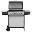 VIDAXL - vidaXL Barbecue au gaz avec 6 zones de cuisson Inox Argenté - vignette