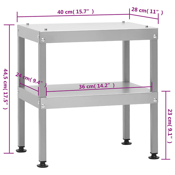 VIDAXL - vidaXL Table pour fumoir à four 40x28x44,5 cm acier galvanisé - large