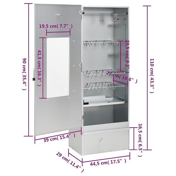 VIDAXL - vidaXL Fumoir pour four à barbecue avec copeaux de bois 44,5x29x110 cm - large