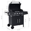 VIDAXL - vidaXL Barbecue à gaz 4+1 zones de cuisson Noir Acier - vignette