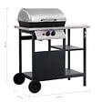 VIDAXL - vidaXL Barbecue à gaz avec tablette à 3 couches Noir et argenté - vignette