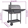 VIDAXL - vidaXL Barbecue au charbon de bois avec étagère inférieure Noir - vignette