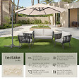 TECTAKE - Parasol DARIA 300 cm avec pied déporté et housse de protection beige - vignette