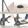 TECTAKE - Parasol DARIA 300 cm avec pied déporté et housse de protection beige - vignette
