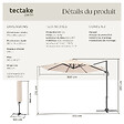 TECTAKE - Parasol DARIA 300 cm avec pied déporté et housse de protection beige - vignette