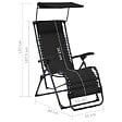 VIDAXL - vidaXL Chaises pliables de terrasse lot de 2 Textilène Noir - vignette
