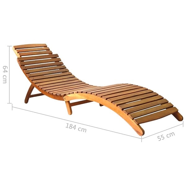 VIDAXL - vidaXL Chaises longues lot de 2 avec table et coussins Acacia solide - large
