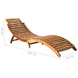 VIDAXL - vidaXL Chaises longues lot de 2 avec table et coussins Acacia solide - vignette