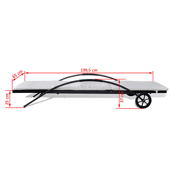 VIDAXL - vidaXL Chaises longues avec table Résine tressée Noir - large