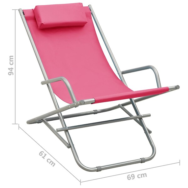 VIDAXL - vidaXL Chaises à bascule lot de 2 Acier Rose - large