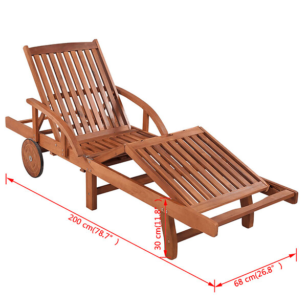 VIDAXL - vidaXL Chaises longues lot de 2 avec table Bois d'acacia solide - large
