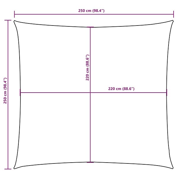 VIDAXL - vidaXL Voile de parasol Tissu Oxford carré 2,5x2,5 m Terre cuite - large