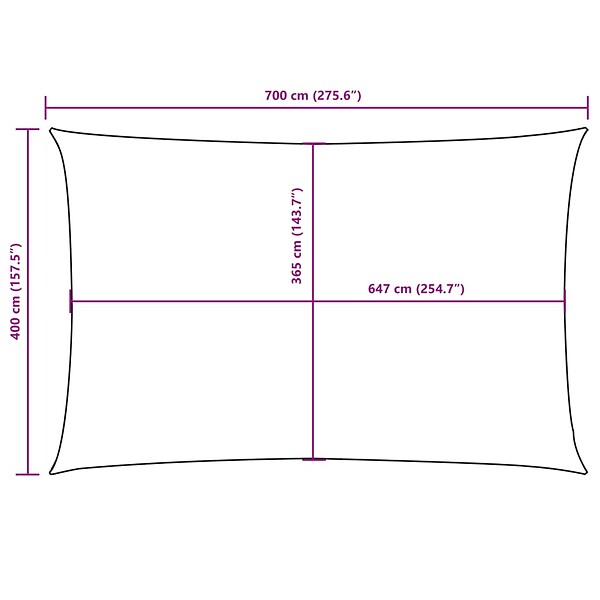 VIDAXL - vidaXL Voile de parasol tissu oxford rectangulaire 4x7 m crème - large