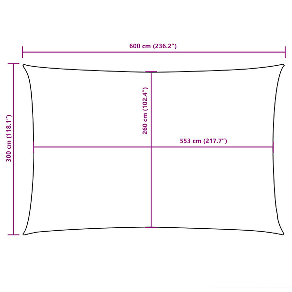 VIDAXL - vidaXL Voile de parasol tissu oxford rectangulaire 3x6 m blanc - large
