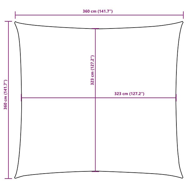 VIDAXL - vidaXL Voile de parasol tissu oxford carré 3,6x3,6 m taupe - large